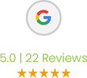 Google Review: 5.0, 22 Reviews